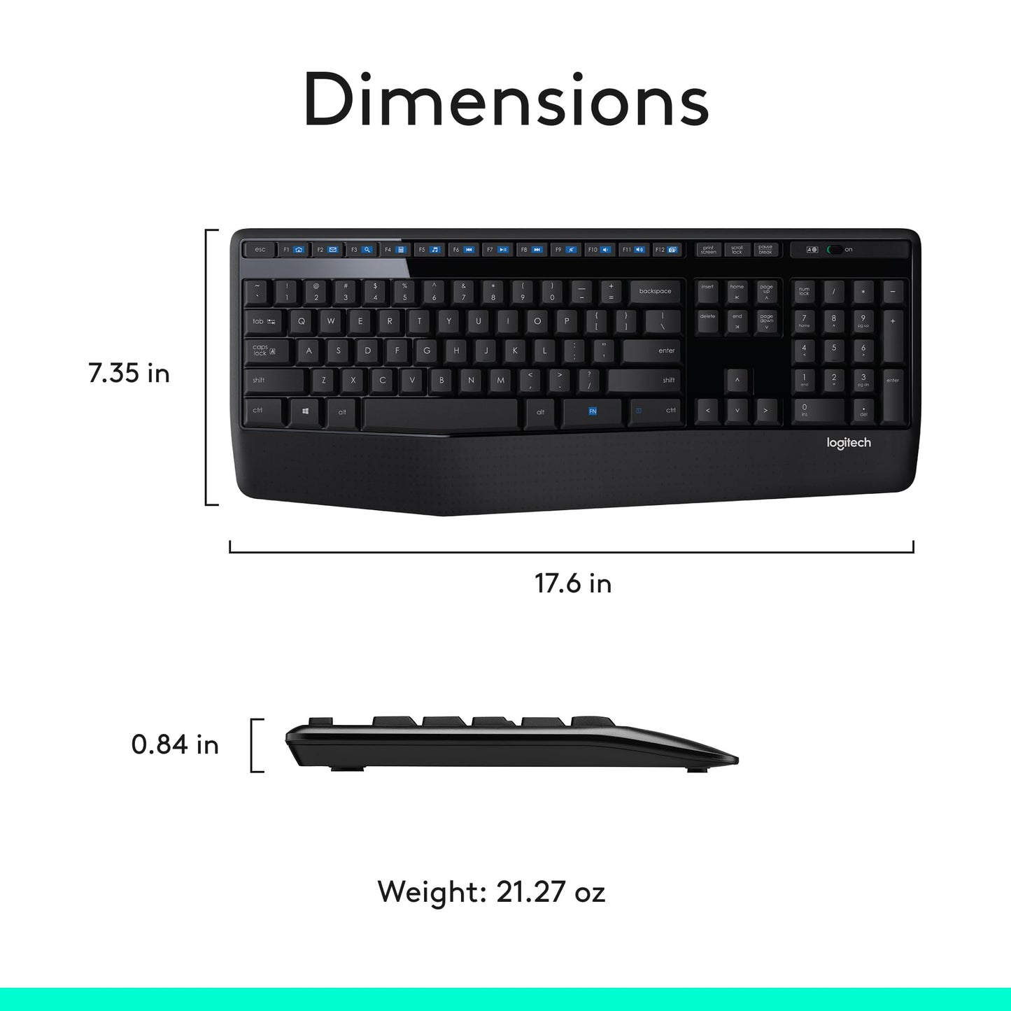 Logitech MK345 Full Size Wireless Keyboard and Mouse Combo - Black