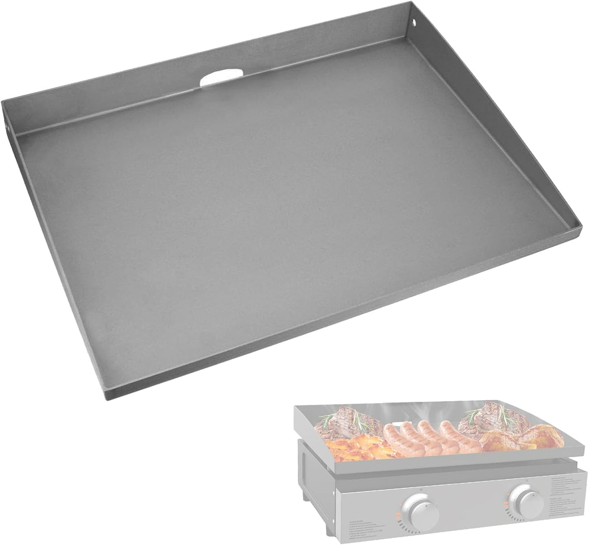 SafBbcue 22 inch Griddle Replacement Flat Top for Blackstone 22 inch Tabletop Griddle with Rear Grease System for Blackstone 22" Grill 1813 1666 1891 1833 1840 1842 2166 1895 Grill Replacement Top
