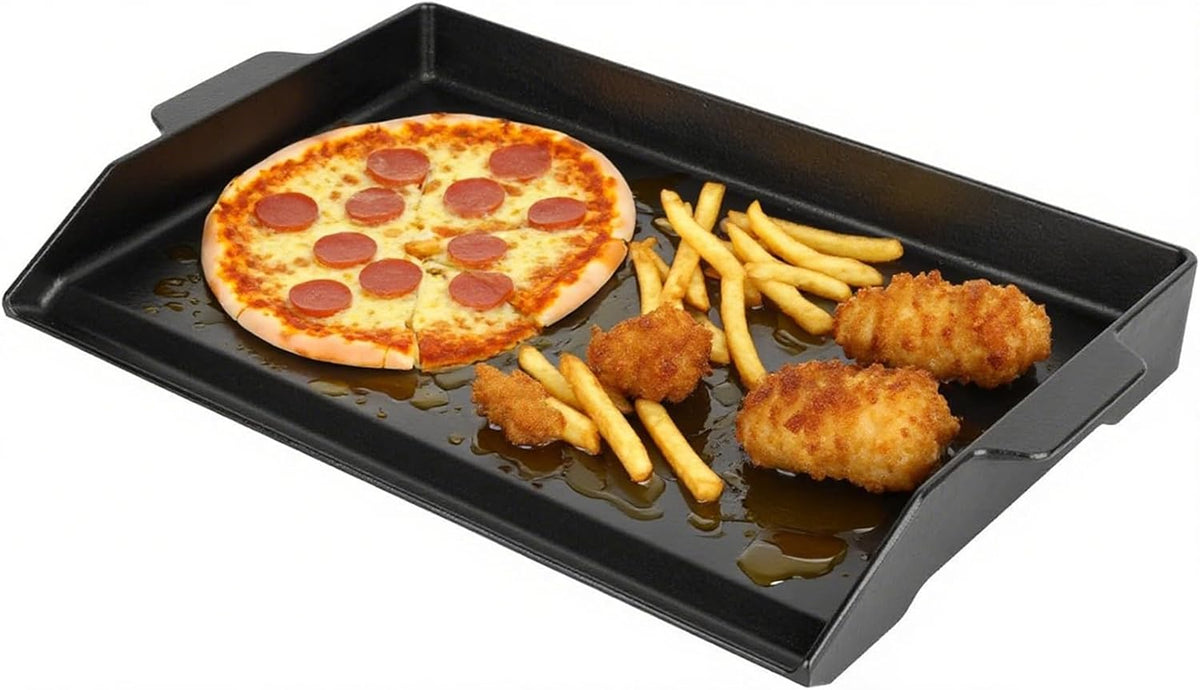 Universal Griddle Insert for Gas Grill, Cast Iron Flat Top Griddle for Stove 4 Burner, Pre-Seasoned Matte Porcelain Enamel Grill Plate for Camp Chef/Charbroil Etc. All Gas & Charcoal Grill 23" x 16"