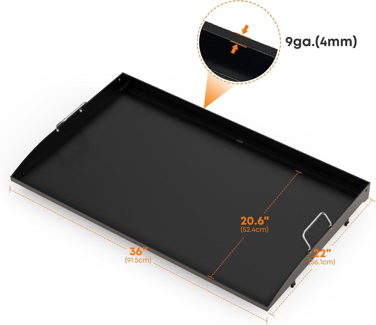 Stanbroil 36 Inch Flat Top Griddle Replacement Top for Blackstone 36" 4-Burner Gas Grill Cooking Station, Ceramic Coated Steel Griddle Top Replacement with Rear Grease System, Black