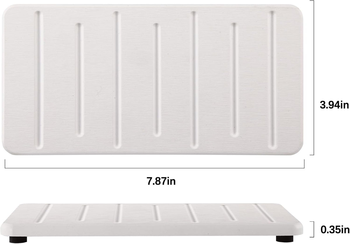 2PCS Water Absorbing Stone Tray for Cosmetics & Hand Soap & Houseplants, 7.87" * 3.94"Diatomite Coaster, Ultra-Absorbent Sink Tray | Fast-Drying Bathroom & Kitchen Organizer
