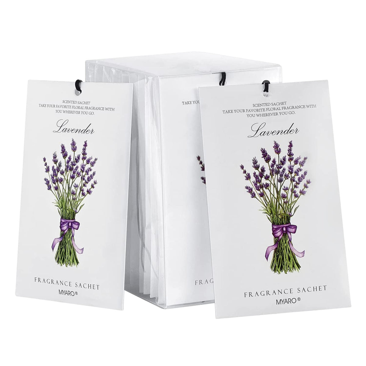 MYARO 12 Pack Lavender Scented Sachets, Closet Deodorizer Car Air Freshener
