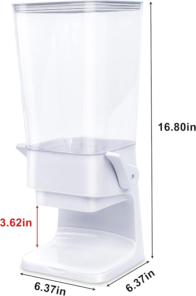 Cereal Dispenser Countertop, Cereal Containers Storage, 5L Organization and Storage Containers for Kitchen, Snack Dispenser for Rice, Grains, Nuts, Dry Food, Oatmeal, Pet food, White, 3Pc