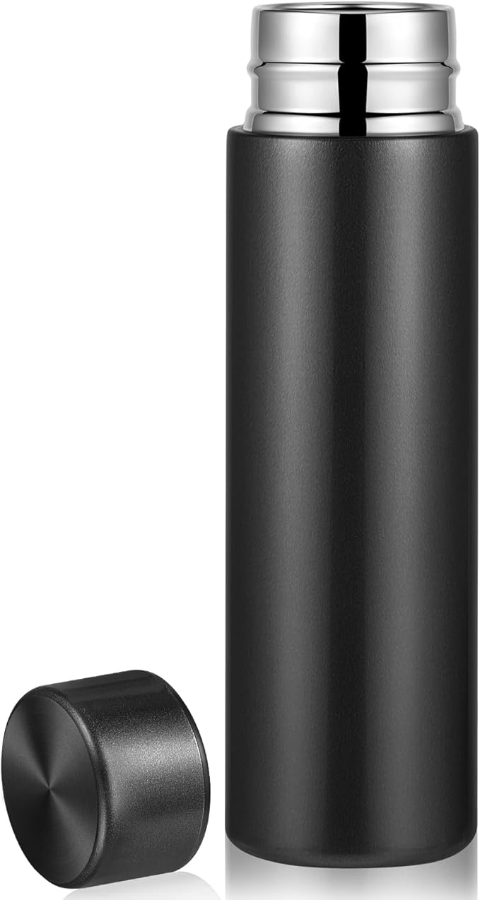 Irenare 5oz Mini Water Bottle Mini Insulated Stainless Steel Bottle Purse Water Bottle Cute Leak Proof Flask Keeps Drink Cold and Hot for Purse Women(Black,1 Piece)