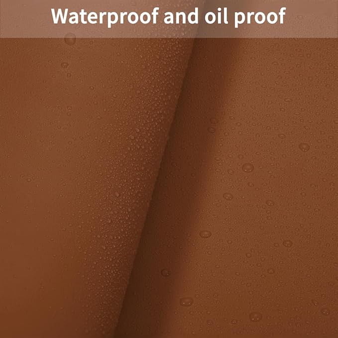 Leather Dresser Cover,1.8mm Thick,14x96 Inch,Dresser Protector Top,Dresser Top Protector,Dresser Cover Top,Dresser Top Cover,Dresser Cover Top for Bedroom.(Brown+Gray,14x96)