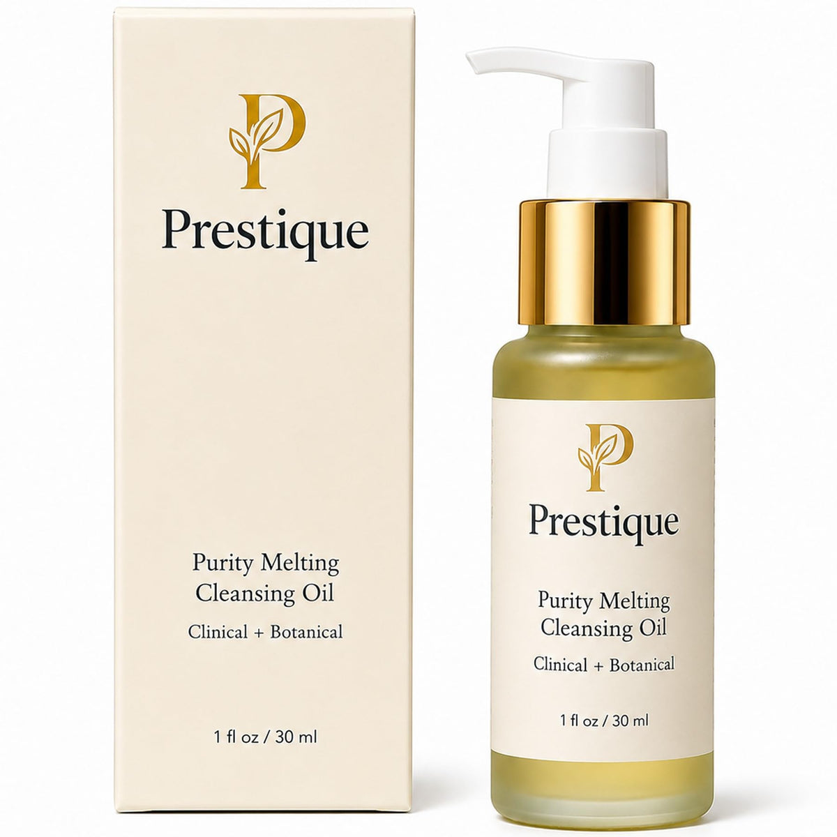Prestique Purity Cleansing Oil, Makeup Remover Oil & Face Wash – Grape Seed, Sunflower, Rice Bran, Avocado Oils, Fragrance-Free – Removes Waterproof Cosmetics, Sunscreen & Pollutants – 1 fl oz