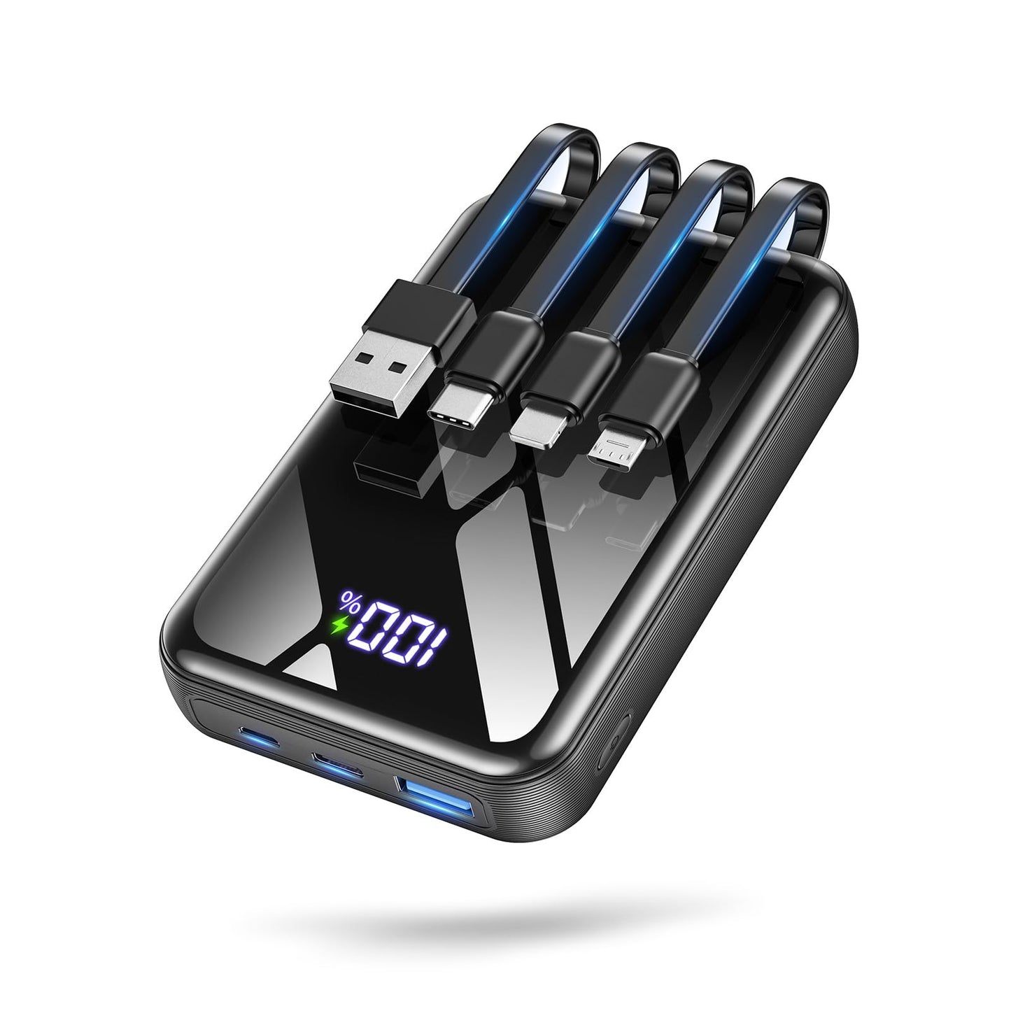 YBYP 50000mAh Portable Charger, 50% Smaller Power Bank Built-in 4 Cables