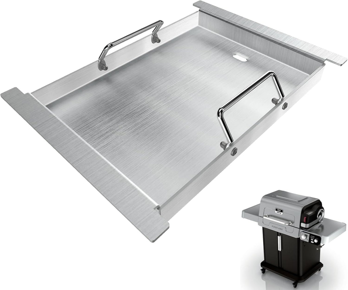 Upgrades Half Griddle for Ninja FlexFlame Grills, Stainless Steel Sizzle Griddle Plate for Ninja PG300 Grill Accessories, Compatible with ninja-Flex Flame Grill Accessories XSKHLFGRIDLE, 17''L x 12''W
