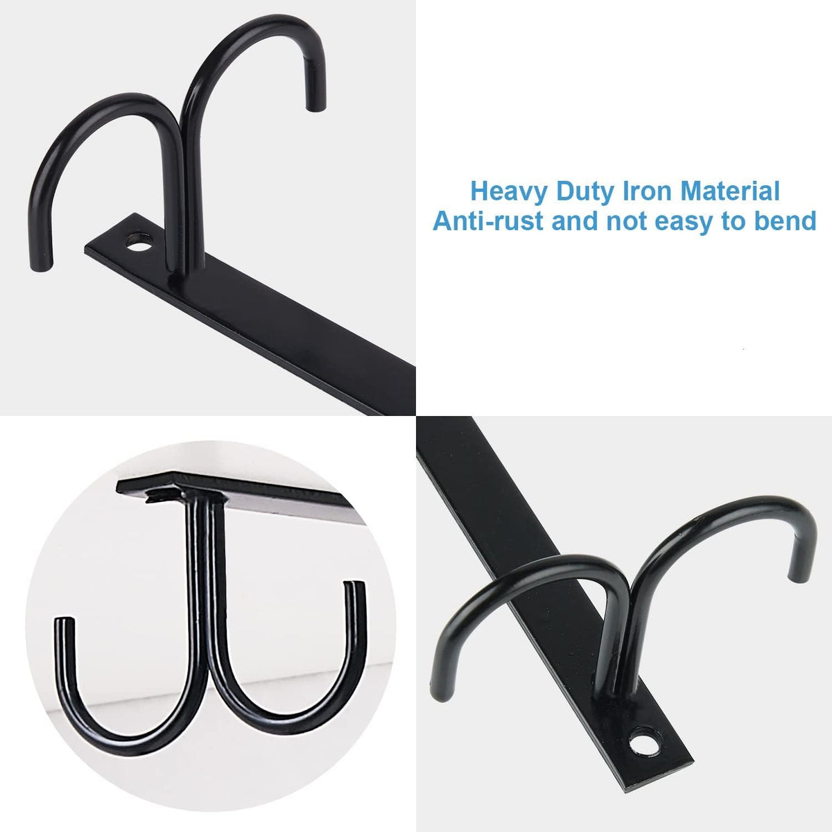 Mug Rack Under Cabinet - Coffee Cup Holder, 12 Mugs Hooks Under Shelf, Display Hanging Cups Drying Hook for Bar Kitchen Utensils Black