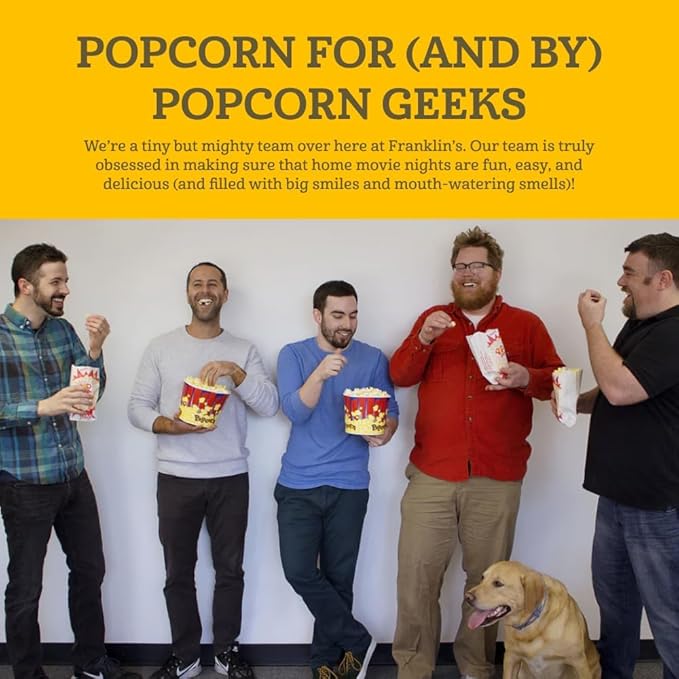 Franklin’s Gourmet Popcorn Organic Popcorn Kernels for Popping - 28oz Tub - Made in USA, Non-GMO & All-Natural - Old Fashioned Unpopped Popcorn Kernels for Popcorn Machine