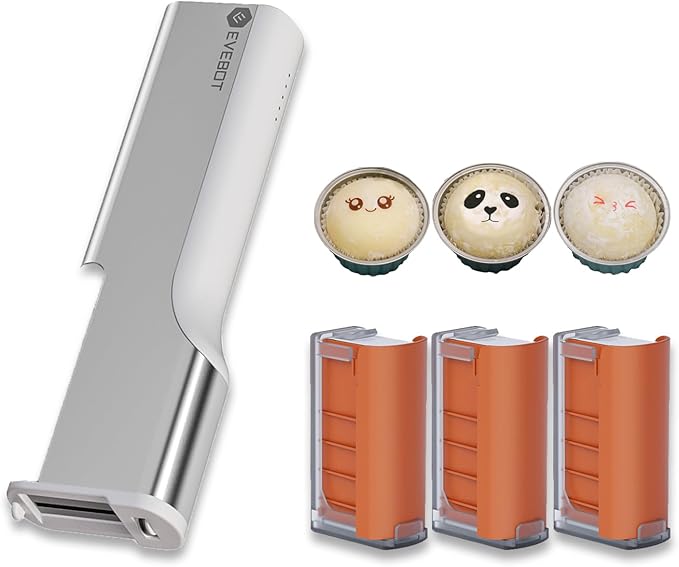EVEBOT Handheld Food PrintPen Portable Mini Coffee PrintPen Latte Art Macaron Cookie DIY Design Print Pen, Christmas Gifts Bluetooth 4.2 - Brown, Red and Black 3PCS Colors