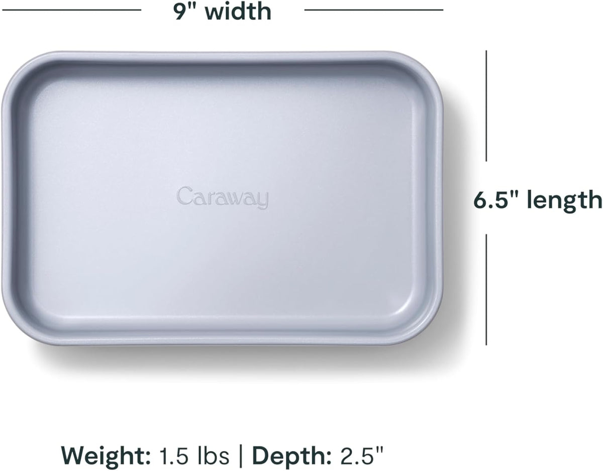 Caraway Nonstick 9” x 6.5” Small Rectangle Baking Pan – Non-Toxic, PTFE & PFOA Free – Aluminized Steel Core – Deep Ceramic Baking Pan for Casseroles, Lasagna & More - Cream