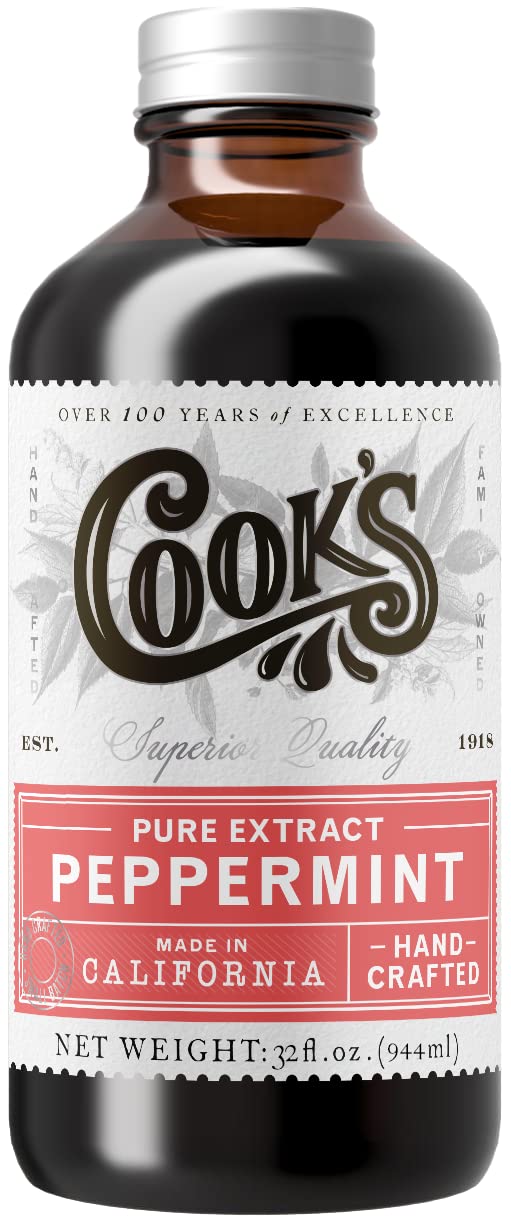 Cook's Pure Peppermint Extract,For Ice Creams, Candies, Icings, Cookies and Beverages, 32 oz