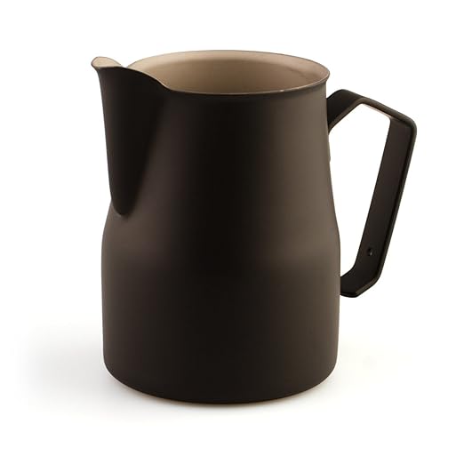 Metallurgica Motta 800798603 Motta Stainless Steel Black Coated Frothing Pitcher, 25.4 Fl. Oz, Floz