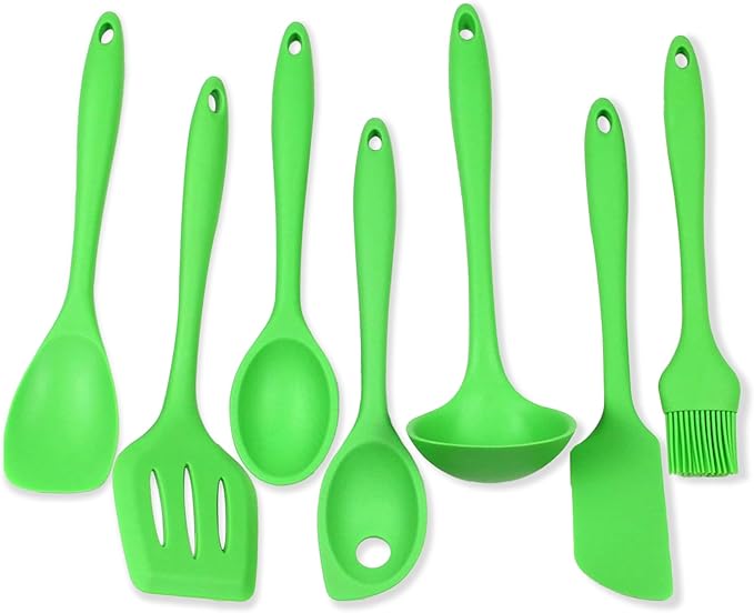 Chef Craft Premium Silicone Kitchen Tool and Utensil Set, 7 Piece, Green