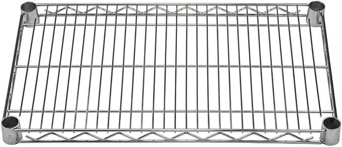 Shelving Inc. 14" d x 24" w Chrome Wire Shelving with 2 Tier Shelves, Weight Capacity 800lbs Per Shelf