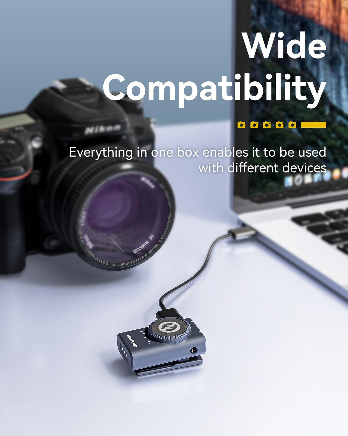 Hollyland Lark M2 Wireless Microphone for iPhone/Camera/Android/PC, 48kHz/24-bit High Fidelity Audio, 300m Range, Noise Cancelling, 40h Use, YouTube, Vlog, Streaming (Black, with Camera RX + USB-C RX)