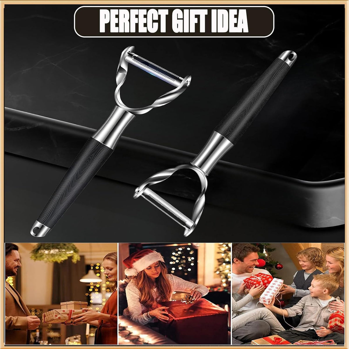 Peeler Ultra Sharp Stainless Steel Blades and Anti-slip Wood Handle Vegetable Fruit Potato Carrot Apple Peeler for Efficient Kitchen Prep