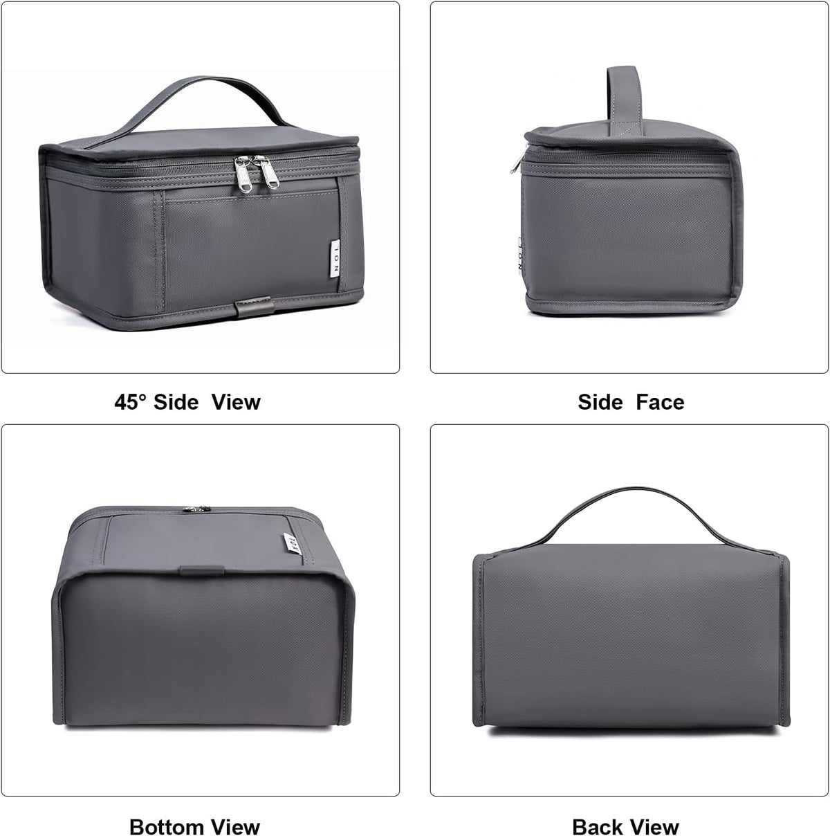 NOL Natural Organic Lifestyle Small Lunch Bag Mini Lunch Box Insulated Lunch Bag for Men/Women Leakproof Cooler Tote Bag Lightweight Nylon Waterproof Lunch Box For Work, Dark gray