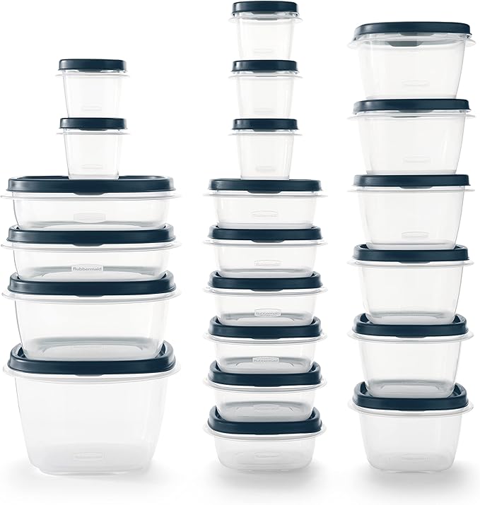 Rubbermaid EasyFindLids Food Storage Containers in Special-Edition Insignia Blue, 42 Piece