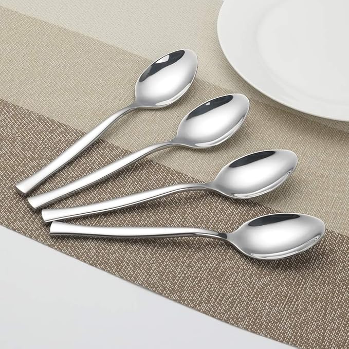 12-Piece Dessert Spoons, Stainless Steel Small Spoon