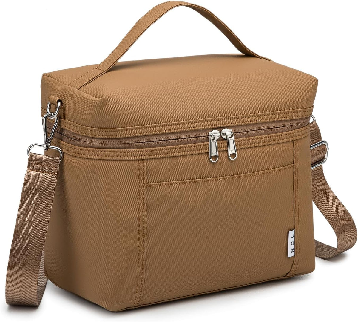 NOL Natural Organic Lifestyle Insulated Lunch Bags for Women Cooler Bag Lightweight Nylon Waterproof Lunch Box For Work (Small, Brown)