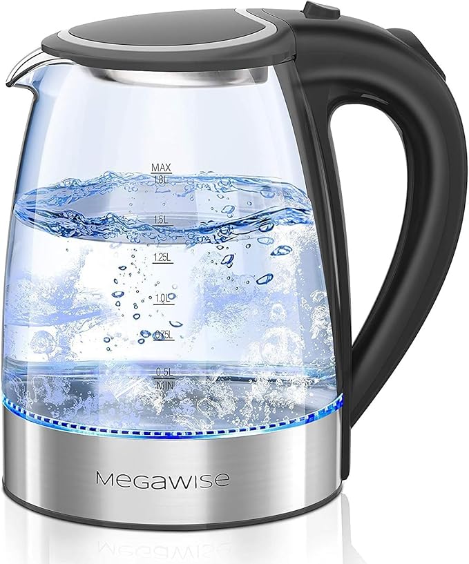 MEGAWISE 1.8L Electric Kettle CX-817 - Fast Boil, Auto Shut-Off, Boil-Dry Protection, (1.8L)