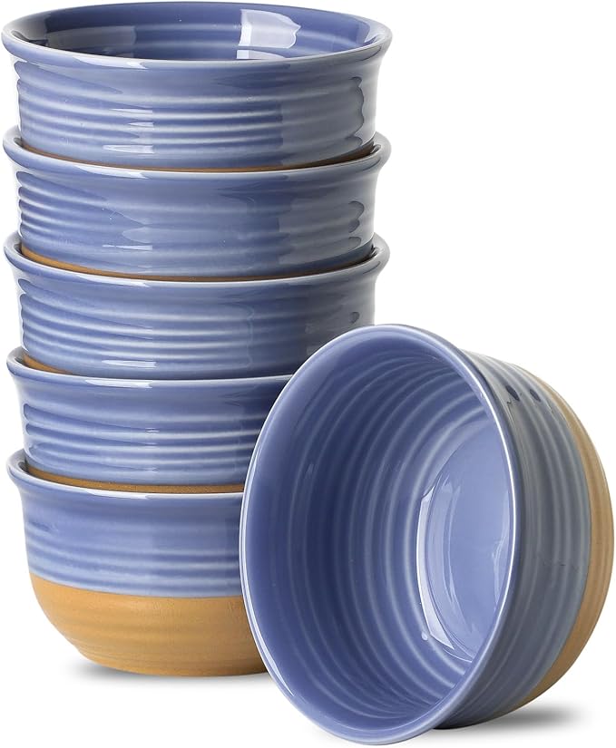 Hasense Porcelain Soup Bowls, 20 OZ Cereal Bowls Set of 6, Small Bowls for Kitchen, Great for Cereal, Snack, Rice, Soup, Ice Cream, Dessert, Dishwasher and Microwave Safe, Purple