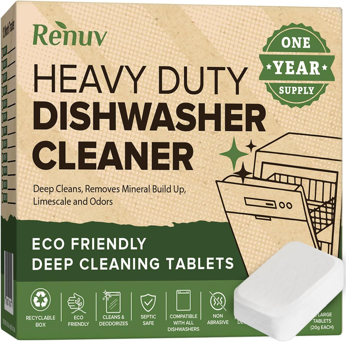 Dishwasher Cleaner + Washing Machine Cleaner Bundle - Heavy Duty Appliance Deep Cleaning, Descaling and Deodorizing.
