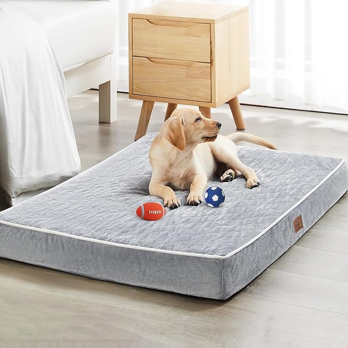 WNPETHOME Orthopedic Dog Bed for Crate, Waterproof Extra Large Dogs Bed with Removable Washable Cover, Multi-Needle Quilting Dogs Crate Beds