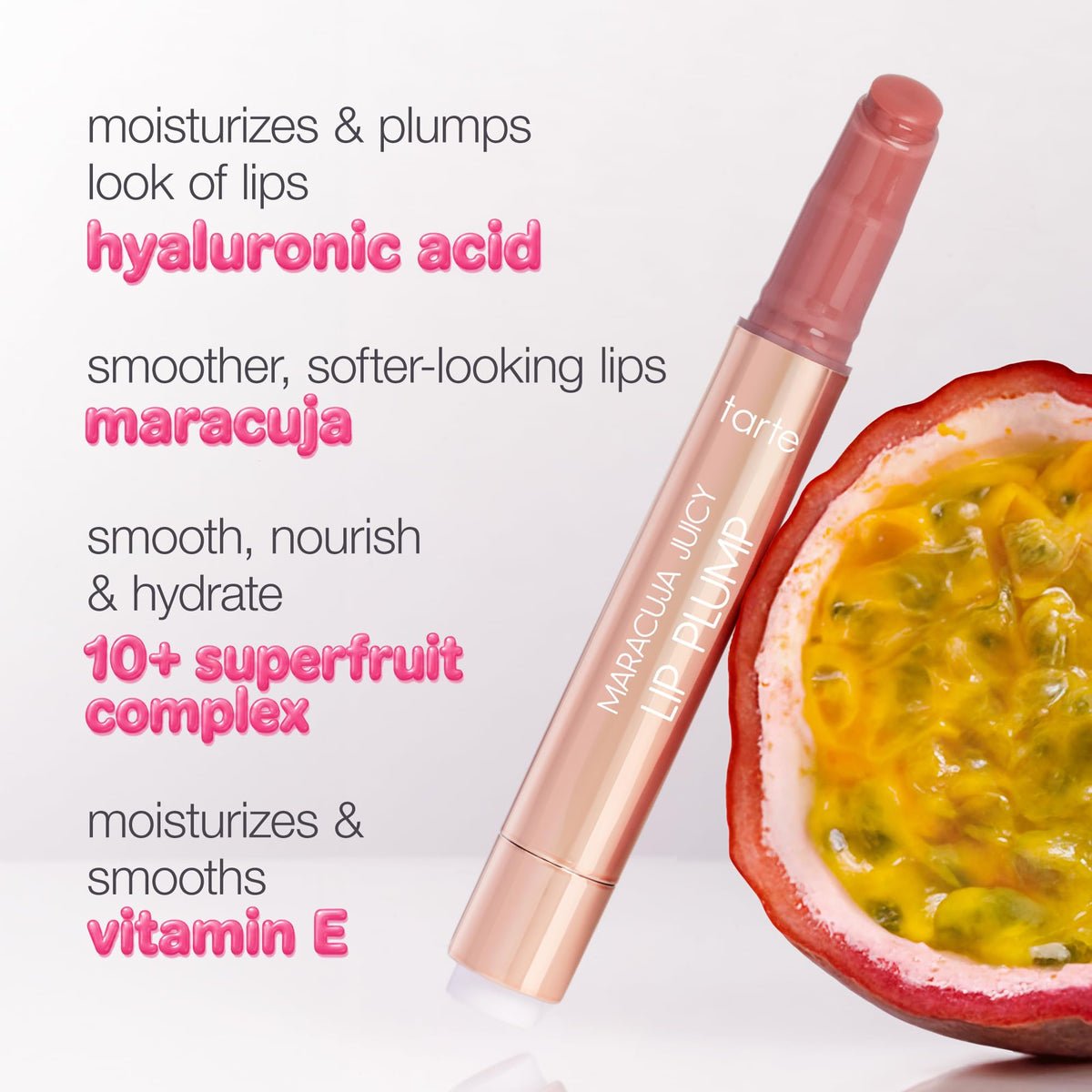 tarte maracuja juicy lip plump – Hydrating & Volumizing Lip Plumper Gloss Balm with Nourishing Hyaluronic Acid, Plumps & Moisturizes, Vegan & Cruelty-Free, full size, cherry blossom