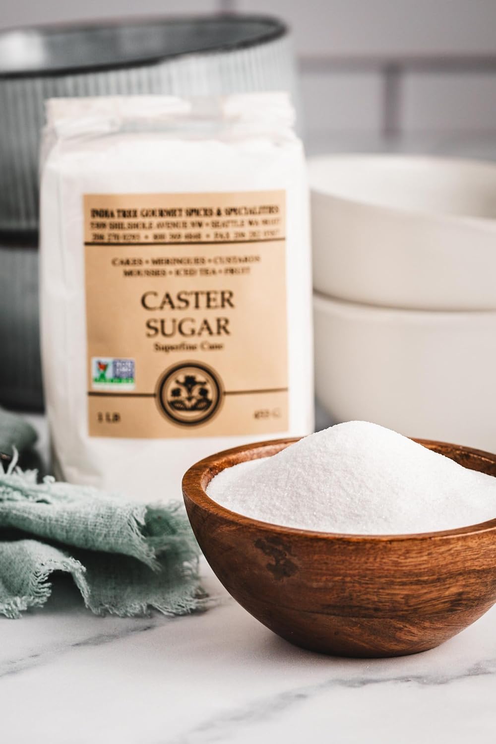 India Tree Superfine Caster Sugar, 1 lb Bag | Premium Baking & Dessert Sugar