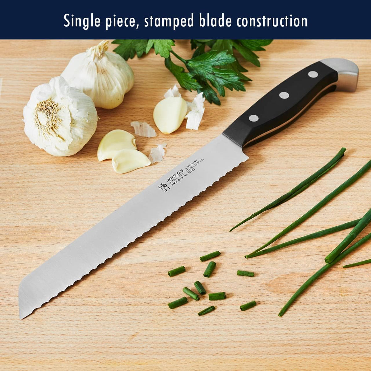 HENCKELS Premium Quality 12-Piece Statement Knife Set with Block, Razor-Sharp, German Engineered Informed by over 100 Years of Masterful Knife Making, Lightweight and Strong, Dishwasher Safe