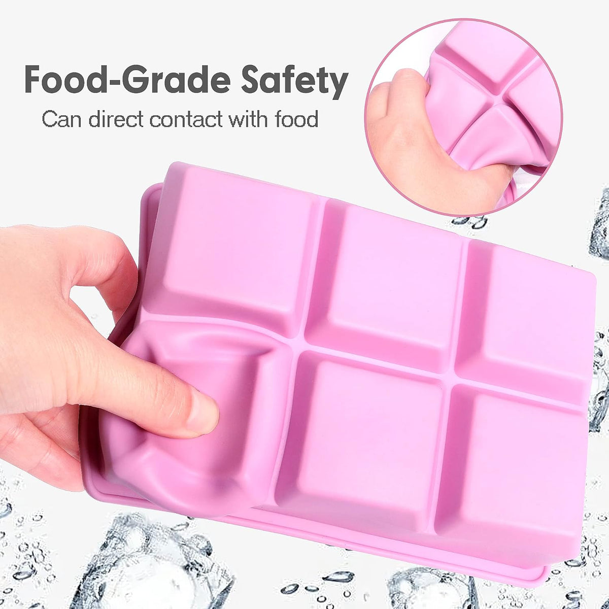 Silicone Ice Cube Trays 3 Pack - Large Size Silicone Ice Cube Molds with Leak Proof Removable Lid Square Ice Cube Tray And BPA Free for Cocktail,Whiskey, Stackable Flexible Ice