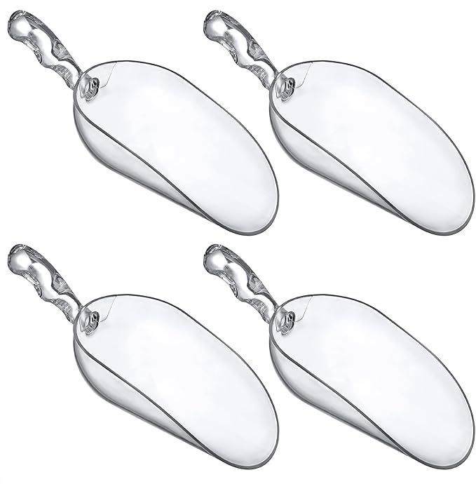 Amazing Abby - Elsa - 24-Ounce Plastic Ice Scoops (Set of 4), Plastic Utility Scoops, BPA-Free, Food-Grade, Shatter-Proof, Good for Kitchen and Restaurant, Perfect for Home and Commercial Use