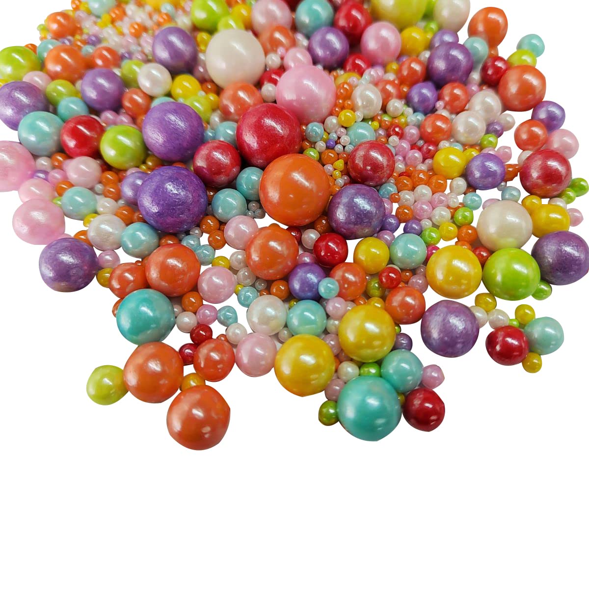 Edible Multicolor Sugar Pearls Candy Sprinkles 120G/ 4.23Ounce Baking Cake Sprinkles Cupcake and Cake Topper Cookie Decorations Wedding Party Valentines Halloween Christmas Supplies