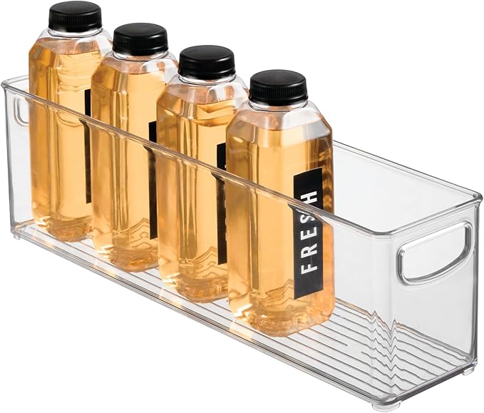 iDesign Recycled Plastic Stackable Storage Bin - Perfect to Hold Breast Milk Bags - Clear