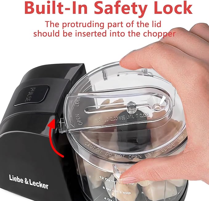 Liebe&Lecker Mini Food Processor,1.5 Cup Mini Chopper for Cutting Vegetable, Garlic,Onion and Meat