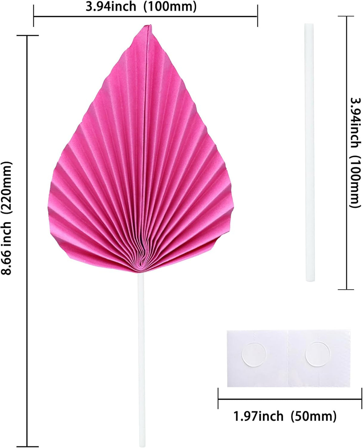 Gyufise 6Pcs Paper Palm Fan Cake Topper Palm Spear Leaves Fan Cake Pick Decoration for DIY Craft Project Home Made Wedding Bridal Shower Birthday Anniversary Party Cake Decorations Peach Red