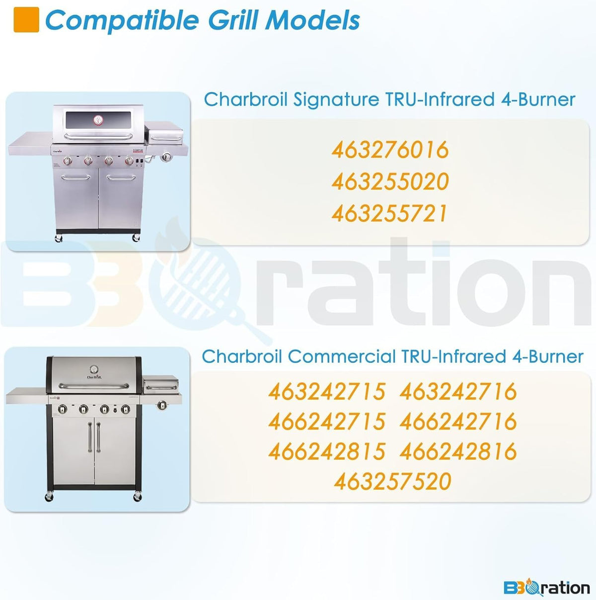 G533-2200-W1 17" Griddle Insert Parts for Charbroil TRU Infrared 4 Burner Grill 463242715 463242716 466242716 466242815 463257520 463276016 463255020 for Charbroil Grill Replacement Parts