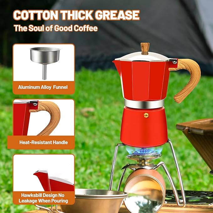 12 Cup Aluminum Espresso Stovetop Moka Pot Express Coffee Maker Percolator Italian Classic Mocha Coffee Machine for Italian and Cuban Cafe Brewing for Home & Camping 600ml 20oz