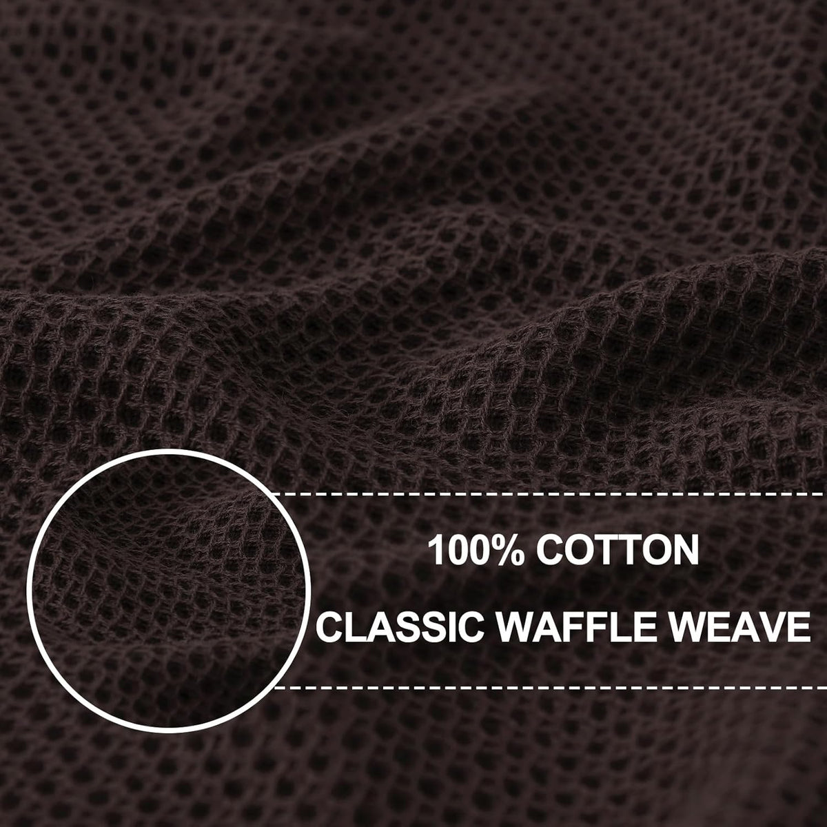 Homaxy 100% Cotton Waffle Weave Kitchen Dish Cloths, Ultra Soft Absorbent Quick Drying Dish Towels, 12 x 12 Inches, 6-Pack, Dark Brown