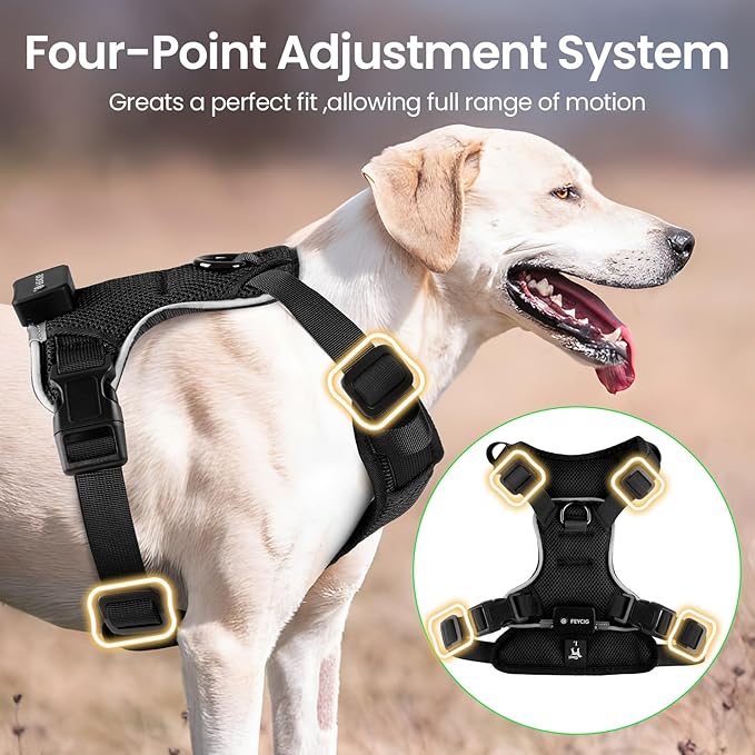 Light Up Dog Harness,Reflective Pet Harness Rechargeable,Led Dog Vest Harness for Night Walking,Adjustable Dog Safety Vest for Small Medium Large Dogs-No Pull,Black,XL