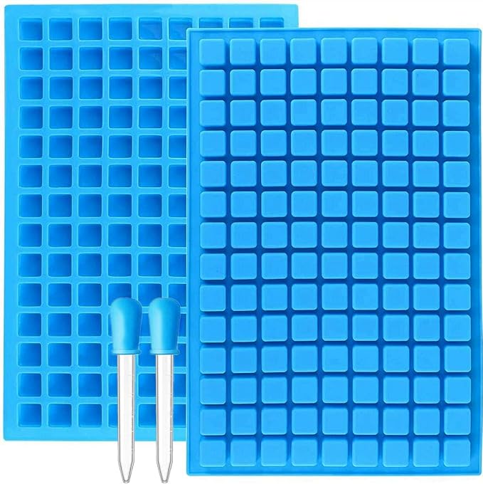 JOERSH Square Candy Molds Silicone Molds for Hard Candy, Gummy, Caramels, Chocolate, Ganache, Ice Cubes, 252 Cavity