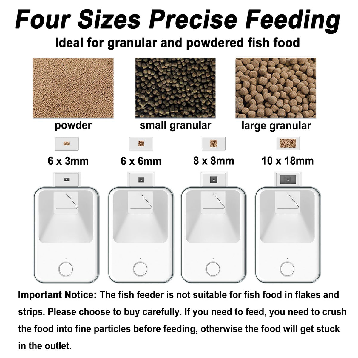 GEZIEKID Bluetooth Fish Feeder Automatic Dispenser for Aquarium, Food Dispenser for Fish Tank with App Control, USB Powered for Small Fish Tank Pelleted Food, Electronic Feeders for Animals, White