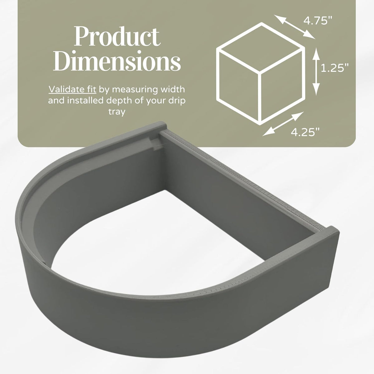 Drip Tray Mug/Cup Riser Made for the Keurig to Reduce Splashes - Riser Only (Gray, K-Slim 1.25 Inches Tall)