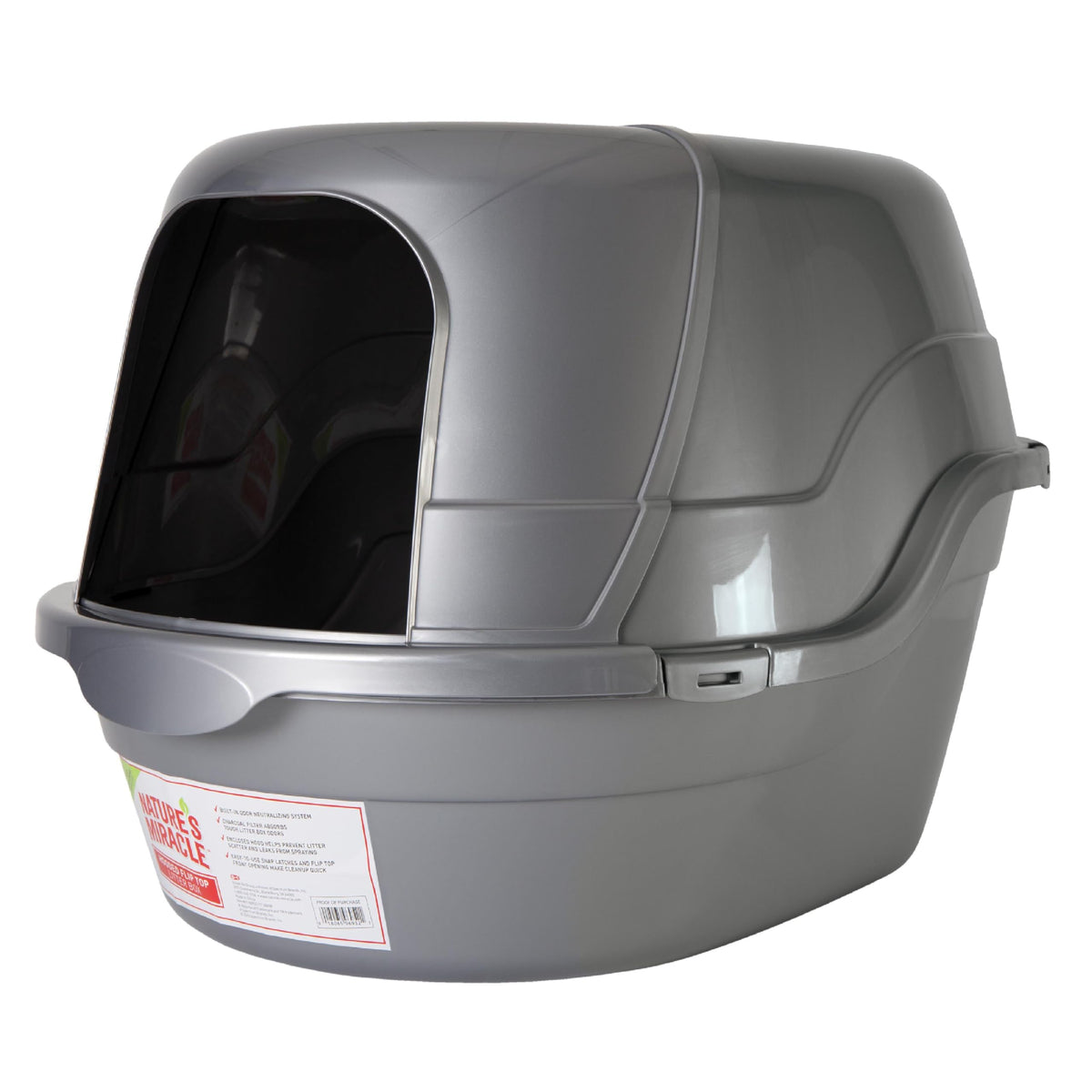Nature's Miracle Hooded Flip Top Cat Litter Box with Charcoal Filter