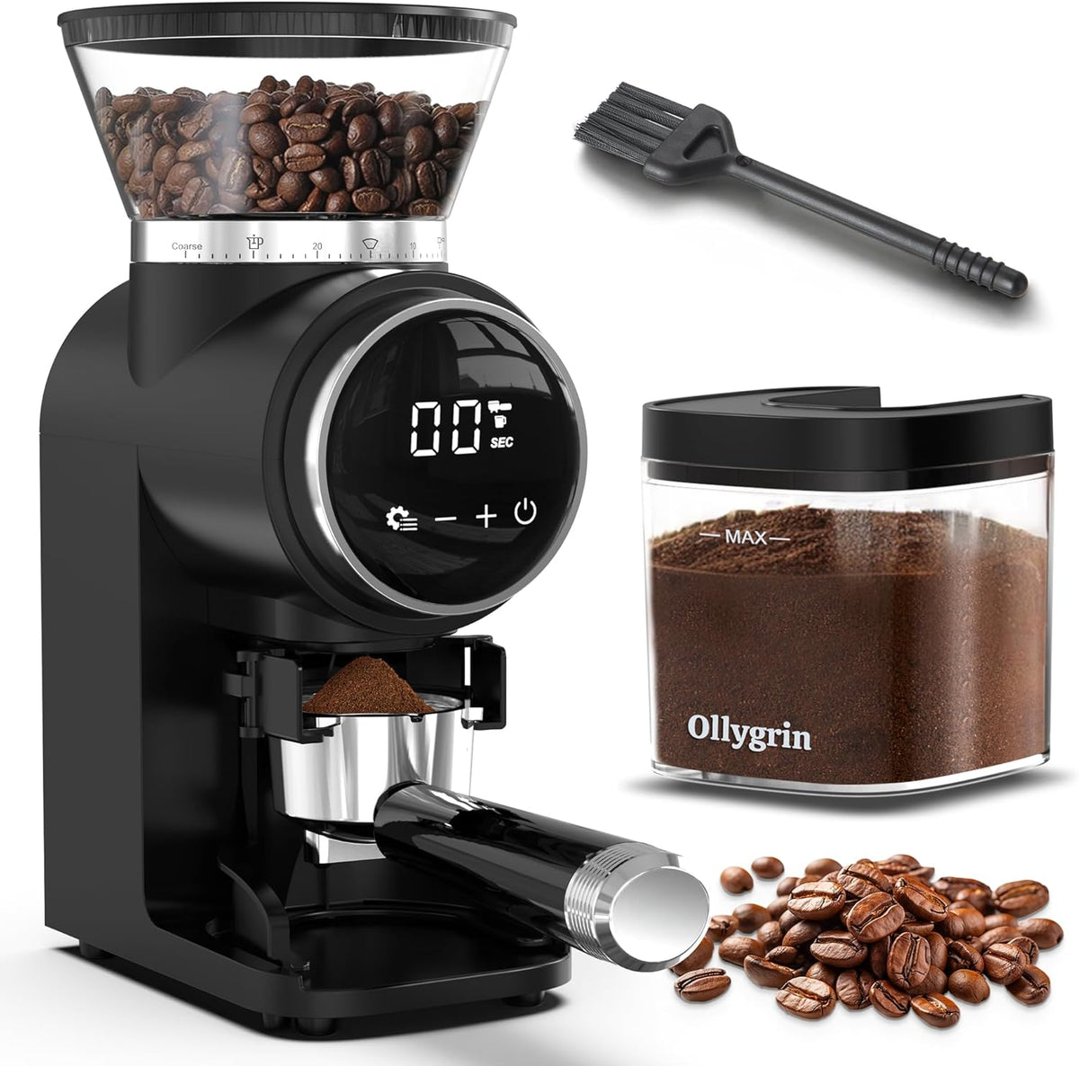 Coffee Grinder Electrical, Conical Burr Coffee Beans Grinder with 30 Grinding Settings, Touchscreen Burr Mill Grinder for Home Use with 2-12 Cups