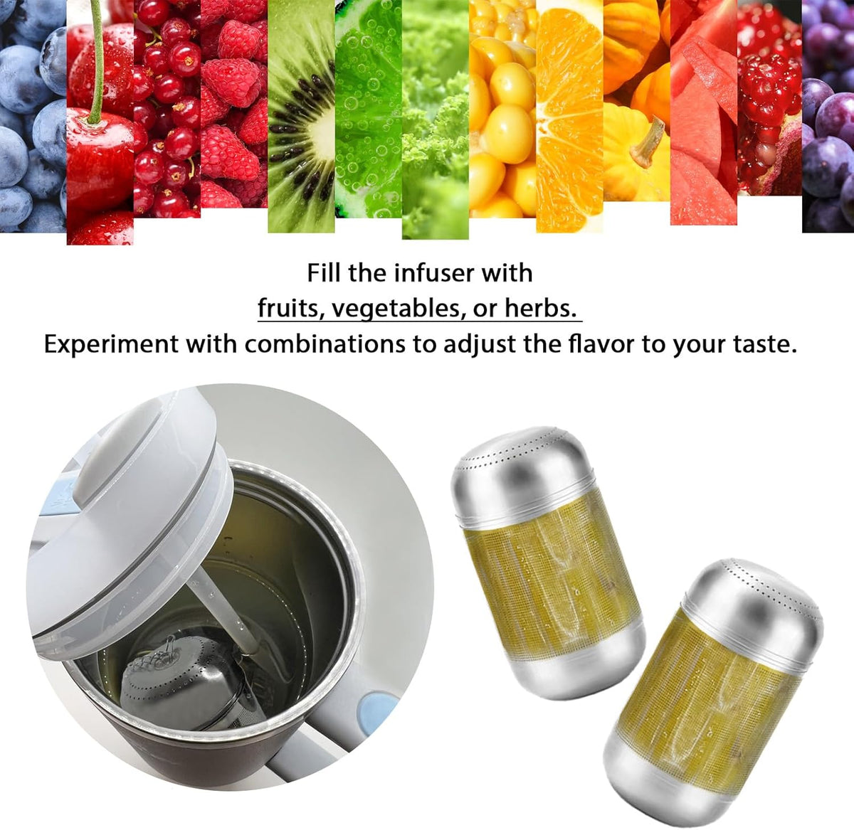 2PCS Medium Size Stainless Steel Tea Infuser Wide Mouth Bottles.,Compatible with Stanley,Hydro Flask, Iron Flask, Takeya, ThermoFlask