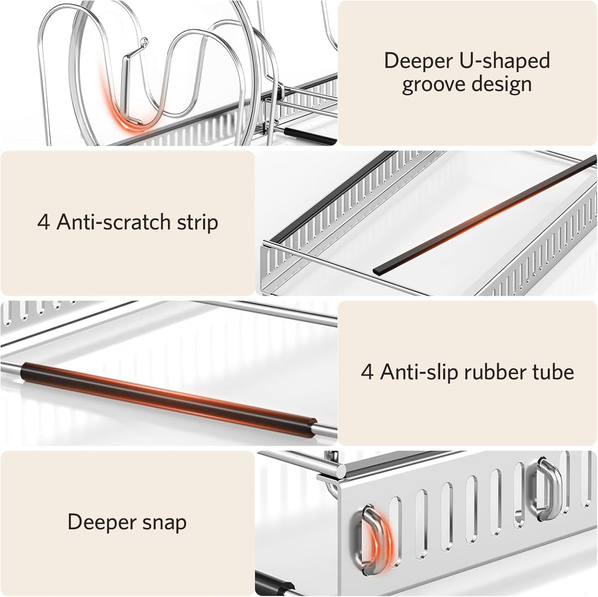 ORDORA Pots and Pans Organizer under Cabinet with Pan Holder: Expandable 11.8"-22.8" Kitchen Cabinet Organizer Rack, 12 Adjustable Dividers Storage for Cookie Sheets, Cutting Boards & Lid, Silver